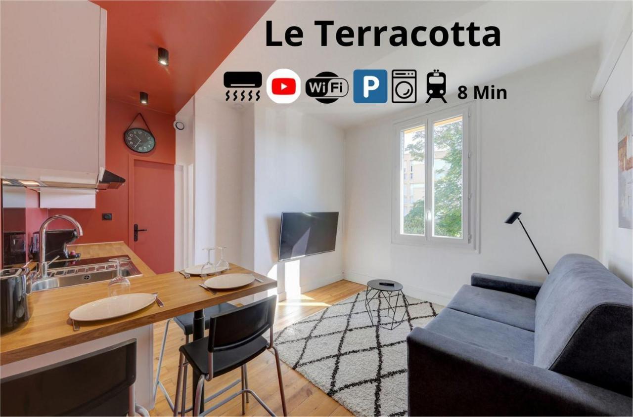 Terracotta-T2-Clim-Parking Gratuit Prive Apartment Pierre-Benite Exterior photo